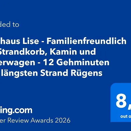 Reethaus Lise - Familienfreundlich Mit Strandkorb, Kamin Und Bollerwagen - 12 Gehminuten Zum Längsten Rügens Glowe